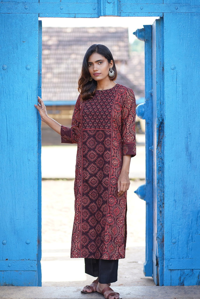 Dark Brown Mantra Women's Kurta